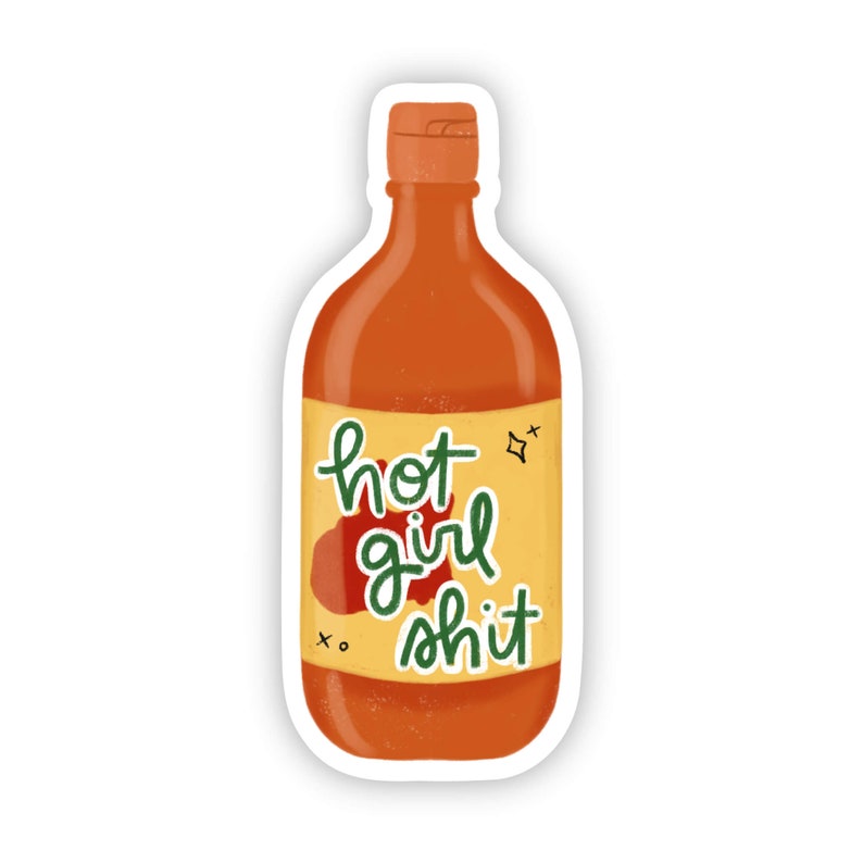 Hot Girl Shit Vinyl Sticker | Valentina Illustrated Latinx Design | Spanglish Mexican Die-cut, Laptop Waterproof Sticker | Hot Sauce image 1