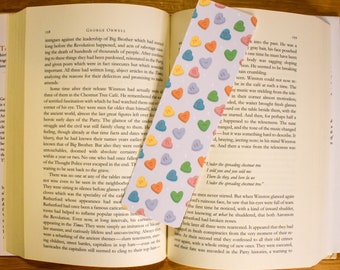 Candy Hearts Bookmark | Digital Art Illustration | Valentine's Day | Digital Illustration | Bookworm | Reading