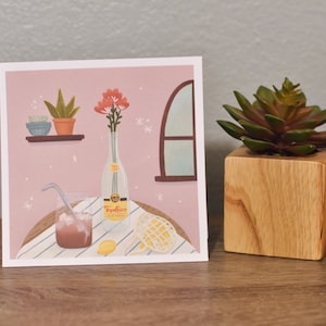 Sustainable Kitchen | Square Art Print | Cute Hand-Drawn Illustration | Topo Chico | Cozy Drawing | Eco-Friendly Swaps