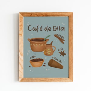 Cafe de Olla Recipe Illustration | Coffee Art Print | Hand-Drawn | Latinx Food & Drink | Mexican Tradition | Latinx Artist