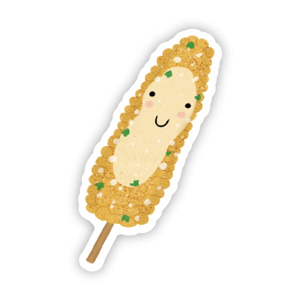 Elotito Vinyl Sticker | Cute Corn Illustrated Latinx Design | Spanglish Mexican Die-cut, Laptop Waterproof Sticker | Esquite Elote Preparado