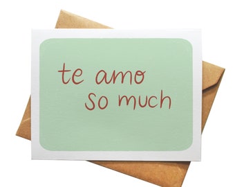 Te Amo So Much | Austin-Inspired Valentine's Day | I Love You So Much Mural Greeting Card | Texas Culture | Illustrated Iconic ATX Spanish