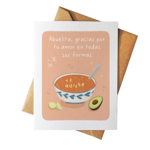 Obrigado Abuelita | Sopa de Letras Tarjeta | Dia das Mães | cartão do dia das mães | Para a vovó espanhol | Cartão Ilustrado de Dia das Mães