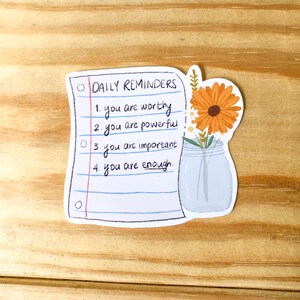 Daily Affirmations Vinyl Sticker | Mental Health Reminders | Die-cut ...