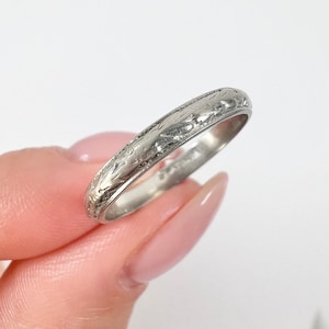 Antique Edwardian, Platinum Band Ring, Wedding Band, Anniversary Ring