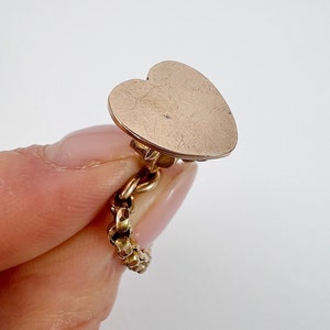 Antique 9ct Rose Gold, Victorian Heart Seal Fob Pendant