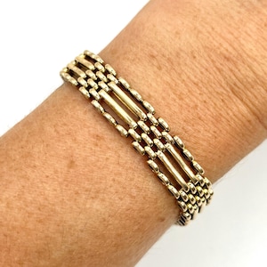 Antique 15ct Yellow Gold Stamped, Edwardian era Gate Bracelet