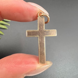 Antique 9ct Rose Gold, Cross Pendant, Religious Jewellery, Hallmarked Chester 1907