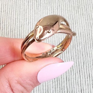 Antique 9ct Yellow Gold, Chester Hallmarked Edwardian era Snake Ring