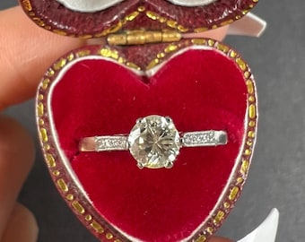 Reserved for Peter Antique Platinum, 1920s 0.45 Carat Diamond Single Stone Engagement Ring with Diamond Shoulders