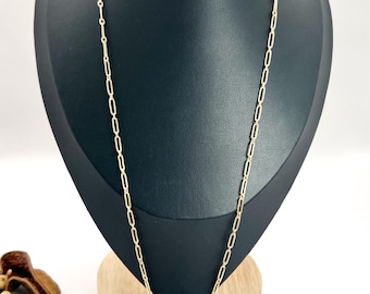 Antique 15ct Yellow Gold Fetter Link Chain Necklace - 1920s T-Bar