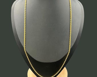 Antyczny 15-karatowy żółty złoty naszyjnik w stylu wiktoriańskim o grubości 20 cali z ogniwami typu Trace