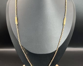 Antique 9ct Gold Belcher Chain: Edwardian Heart Padlock Necklace