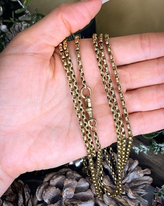 Victorian Antique Gold Long Guard Chain