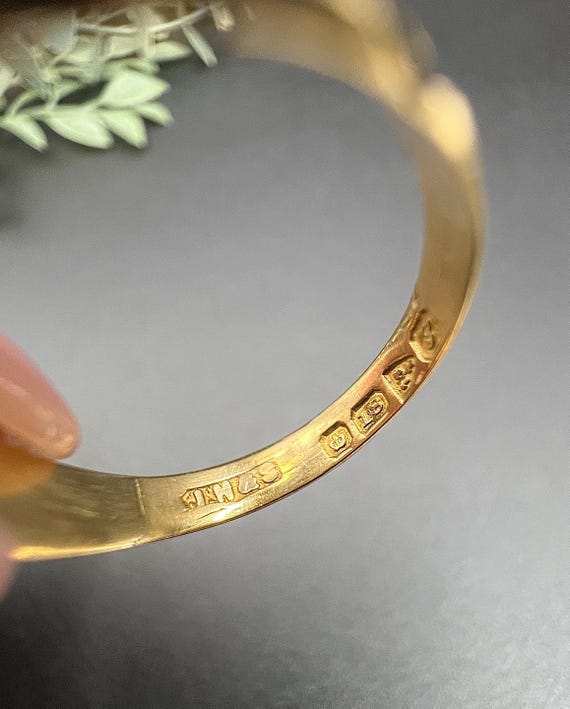 Antique 18ct Gold, Ruby & Diamond Five Stone Gyps… - image 8