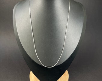 Modern 16 3/4 Inch Platinum Stamped, Trace Link Chain with Bolt Ring Clasp