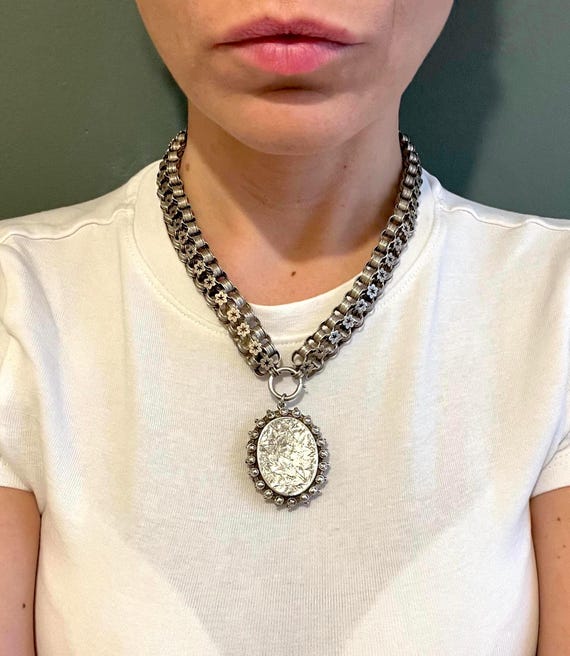 アンティーク スターリングシルバー、ビクトリア朝のブックチェーン