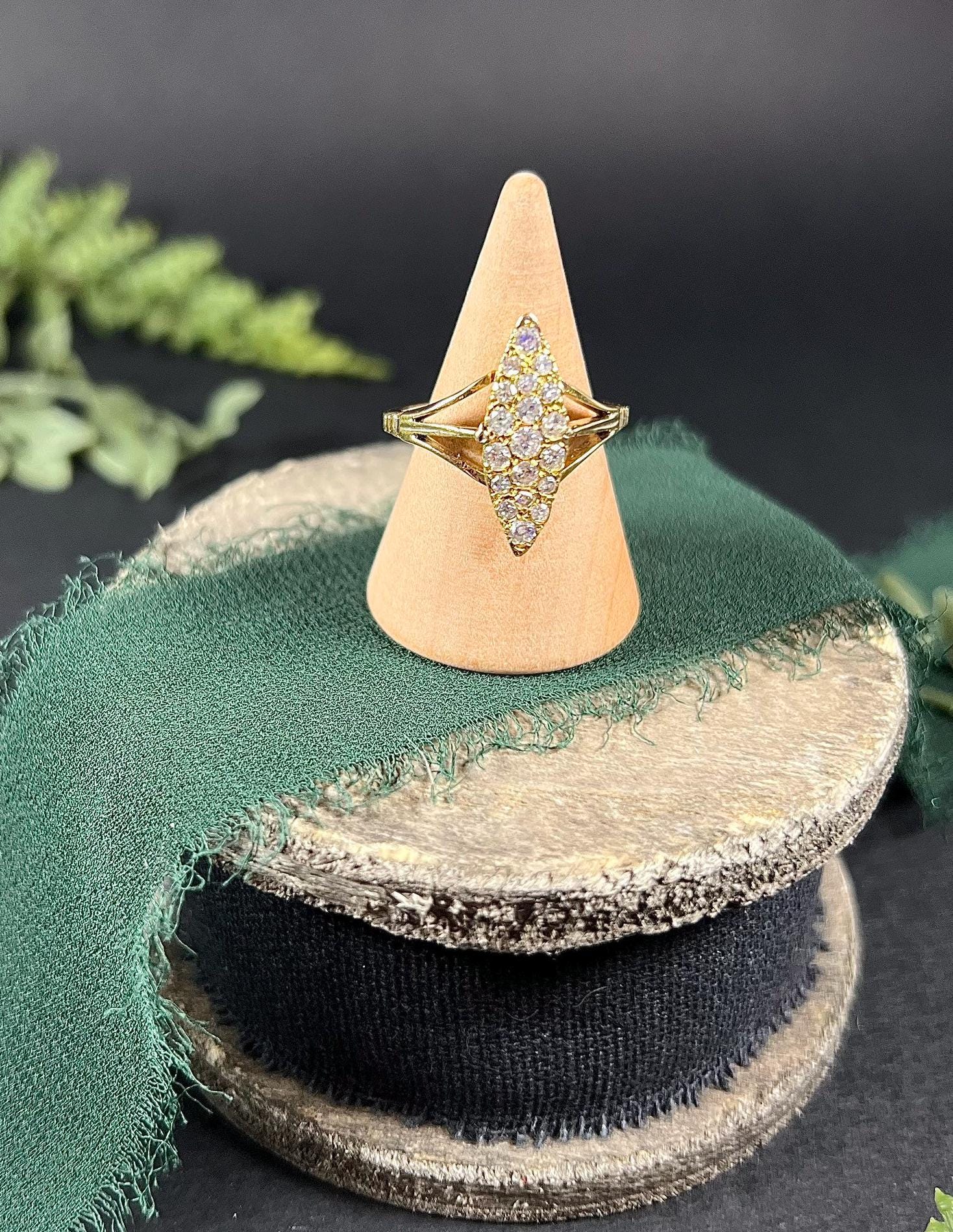 Bague Ancienne Or Jaune 10k – Citrine Et Perle – Victorienne C1900 – Taille 4.75