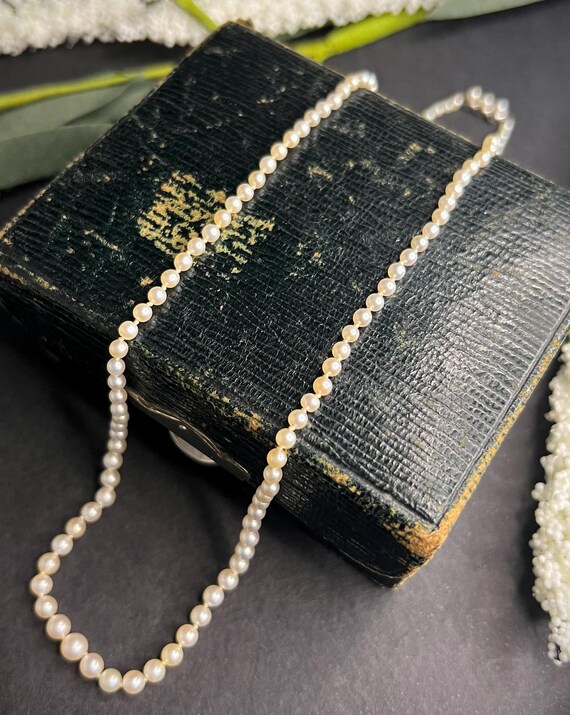 Vintage 1960s, 14ct Gold 18 1/2 Inch Cultured Pearl Necklace