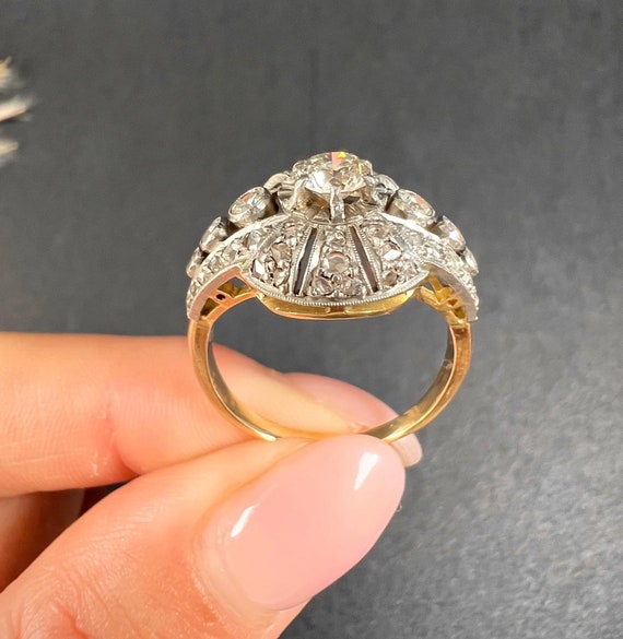 1920s Art 1920s Vintage Ring Buy Antique 18ct Gold Platinum, 1920s Art Deco Diamond Bombe Ring Online  In India