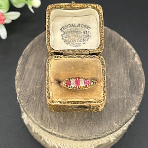 Antique Edwardian 15ct Gold Ruby & Diamond Ring, Stamped 15ct, Circa 1910