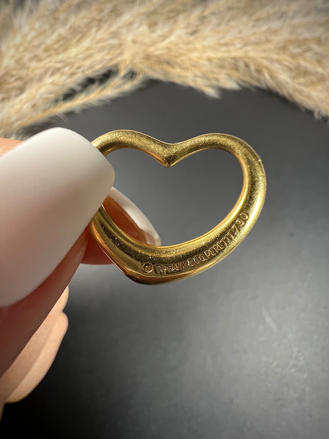 【Old Tiffany】open heart necklace Vintage Tiffany & Co Elsa Peretti Sterling Open Heart on