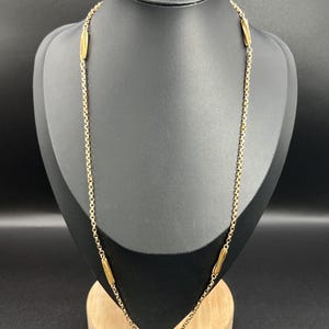 Antique 9ct Gold Belcher Chain: Edwardian T-Bar Necklace, 22 Inch