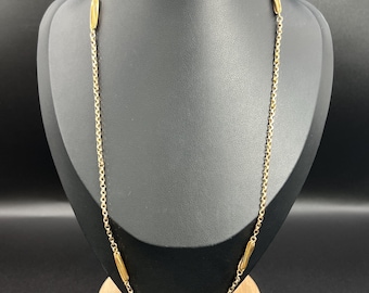 Chaîne éructeur antique en or 9 carats : collier édouardien avec barre en T, 22 pouces