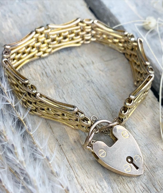 Antique Victorian 9ct Rose Gold Gate Bracelet - image 7