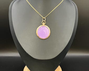 Antico ciondolo a medaglione aperto in vetro, oro rosa 9 carati, circa 1900