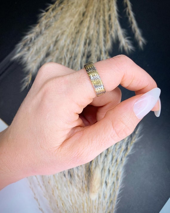 Antique French Woven Gold & Platinum Ring