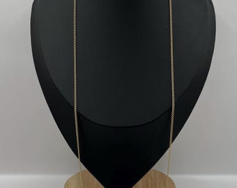 Vintage 9ct Yellow Gold Curb Link Chain, 24 Inch, Circa 1980s