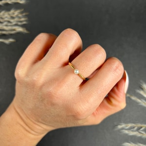 Antique 18ct Yellow Gold French Stamped, Natural Pearl Ring, Bridal Jewellery, Wedding Jewellery, Bride Gift