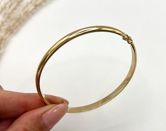 Brazalete vintage con bisagras, de oro amarillo de 18 quilates, estampado, años 40