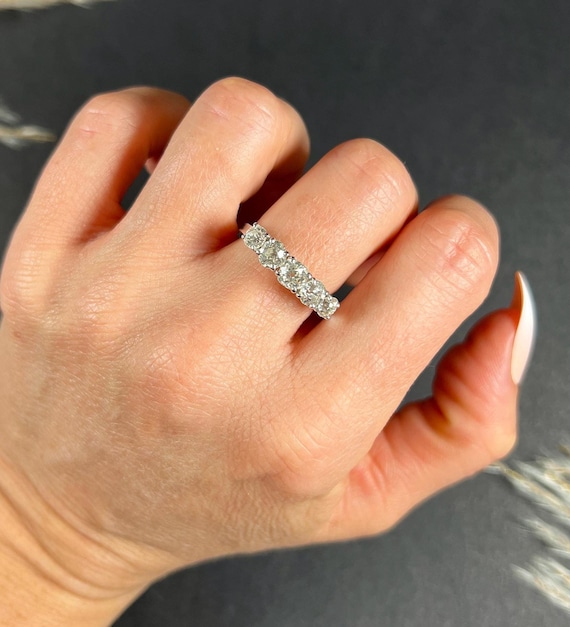 Vintage 1980s French 18ct White Gold 1.75ct Diamond Ring - Etsy