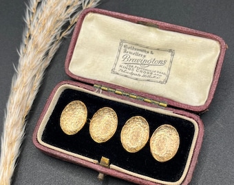 Boutons De Manchette Anciens Victoriens - Or 14K Et 10K Avec Diamants, Pour Homme, Occasion