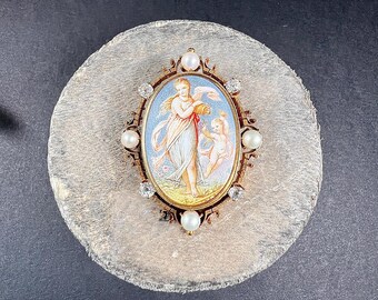 アンティーク 14 カラット ゴールド、初期ビクトリア朝のエナメル