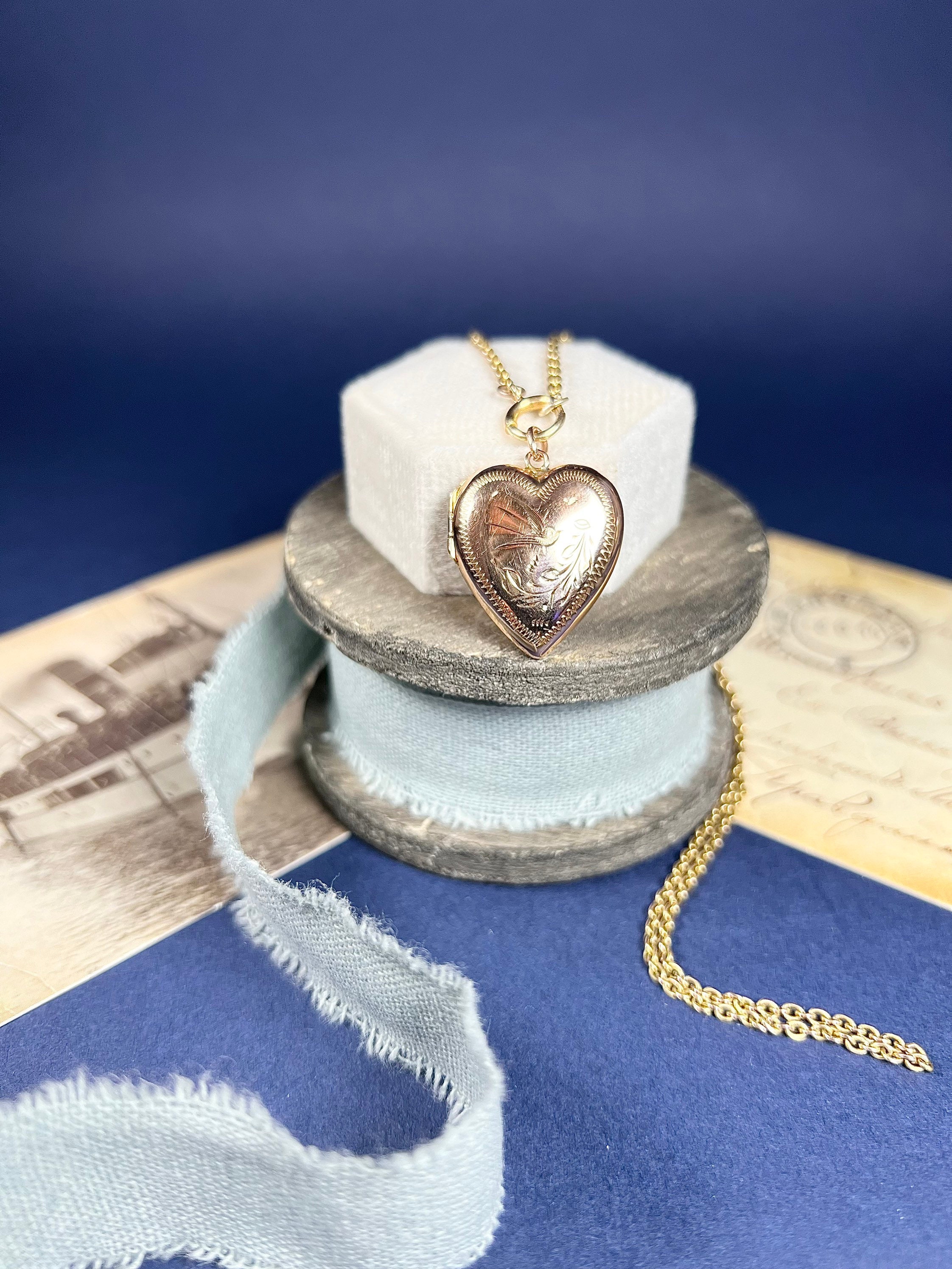 Heart Locket Necklace with Picture Inside - Rose Gold –