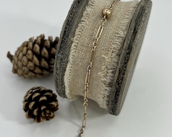 Antique 9ct Gold Fetter & Three Link with Ball Bracelet, Circa 1900