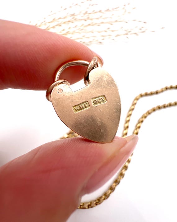 Antique 9ct Rose Gold Tulip Link 22 Inch Chain: Edwardian Heart