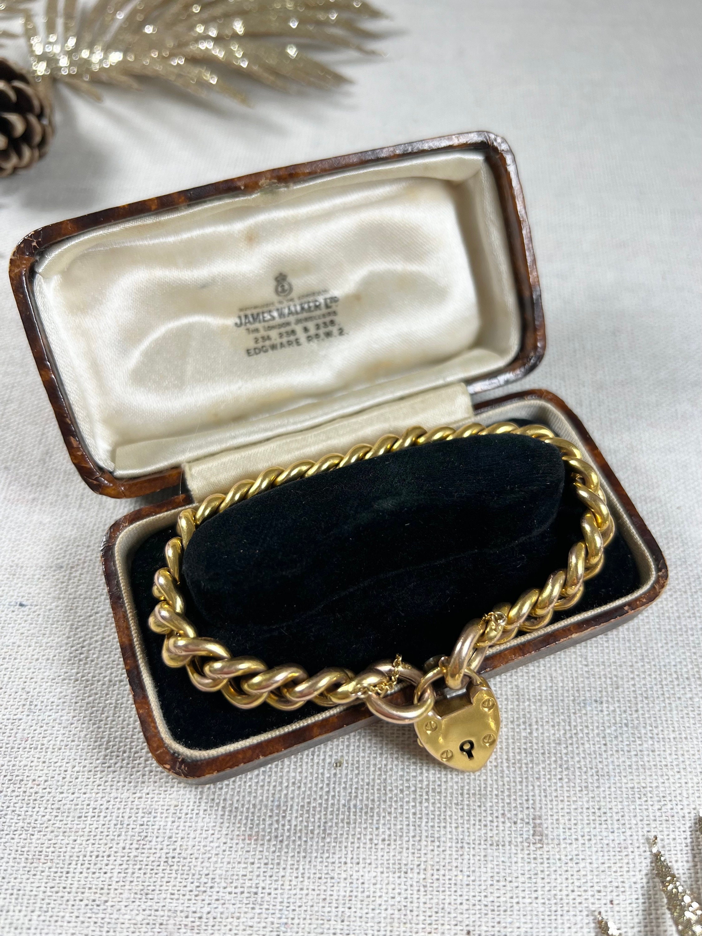 Antique 15ct Yellow Gold Stamped, Victorian Curb Link Bracelet