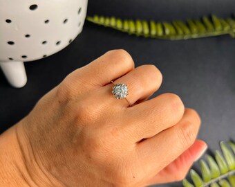 Antique 18ct White Gold French Diamond Single Stone Engagement Ring