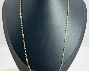 Antike Edwardian 9 Karat Gelbgold Fancy Gliederkette (46,5 cm)