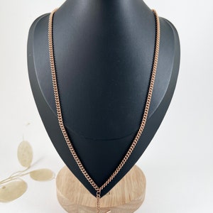Antique 9ct Rose Gold Albert Chain Necklace: Edwardian Curb Link