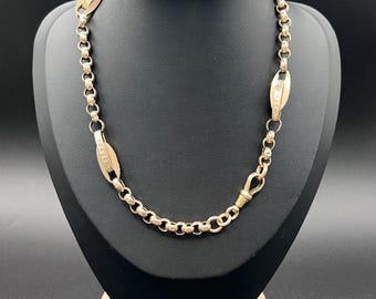 Antyczny naszyjnik w stylu wiktoriańskim z 9-karatowego różowego złota, z ozdobnymi spinaczami do papieru