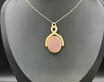 Antique 9ct Gold Edwardian Swivel Bloodstone and Carnelian Fob with Locket Feature, Circa 1900