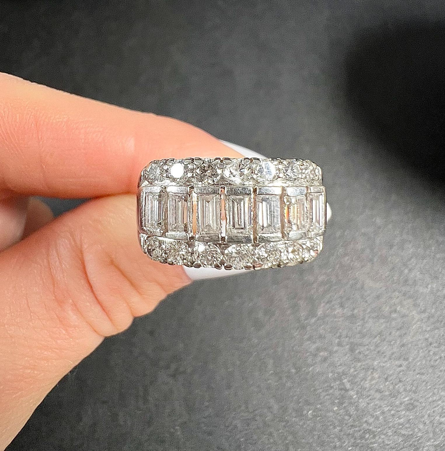 Three row diamond ring vintage - Etsy 日本 Three row diamond ring vintage - Etsy 日本