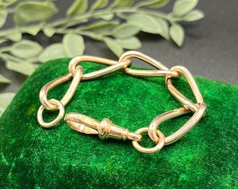 Antique 9ct Gold Victorian Link Chain Extender with Dog Clip Clasp