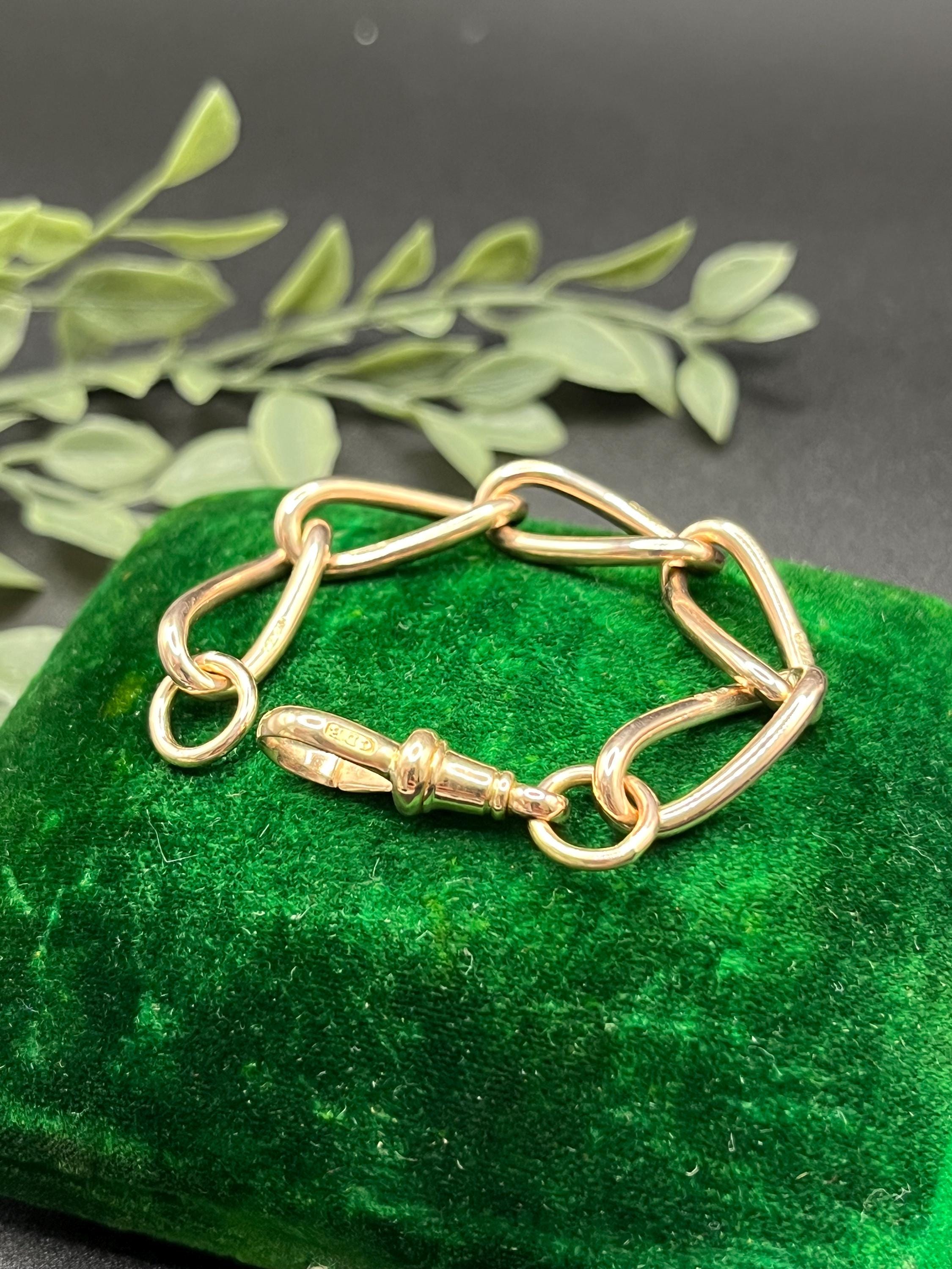 Antique 9ct Gold Victorian Link Chain Extender With Dog Clip Clasp
