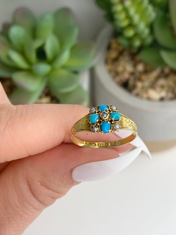 Antique victorian turquoise ring sale